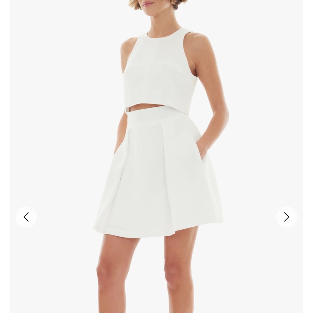 Black Halo Sanibel Two Piece Mini Dress White 2